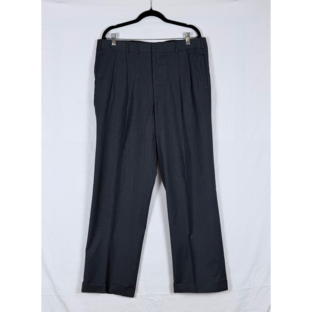 Oxxford Clothes Mens Dress Pants Gray 36x28 Doeskin Wool Bespoke Professional